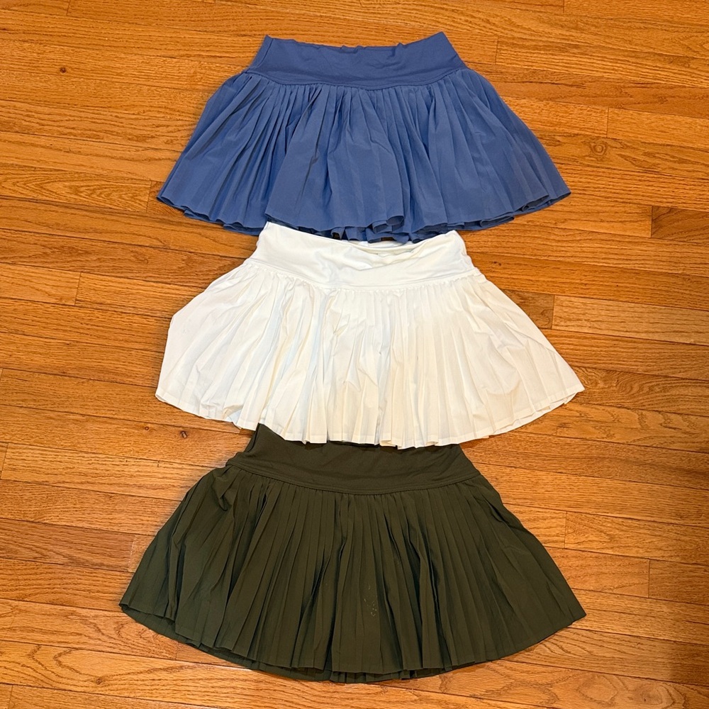OFFLINE by Aerie Blue, White, and Green Skater Skirt Trio